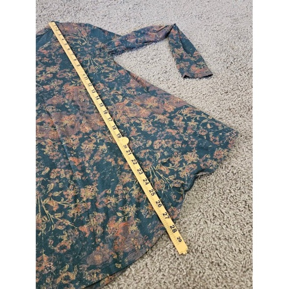 Peruvian Connection Tunic Top Women XS Small Blue Floral Pima Cotton Blend Shirt - Picture 5 of 7